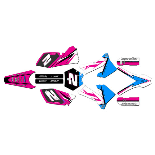 ktm 125exc graphics kit 2005-2007 razor series magenta