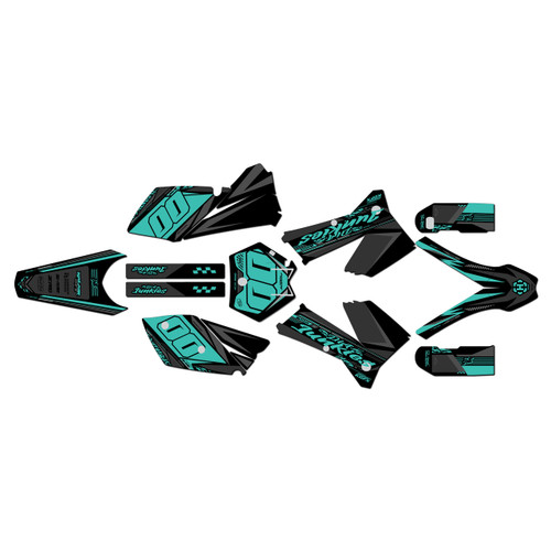 ktm 125exc graphics kit 2005-2007 rugged series teal-shift