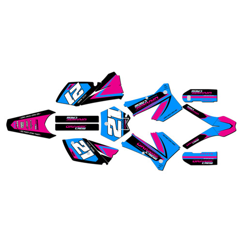 KTM 125EXC 200EXC 250EXC 300EXC graphics kit 2005-2007 crew series magenta