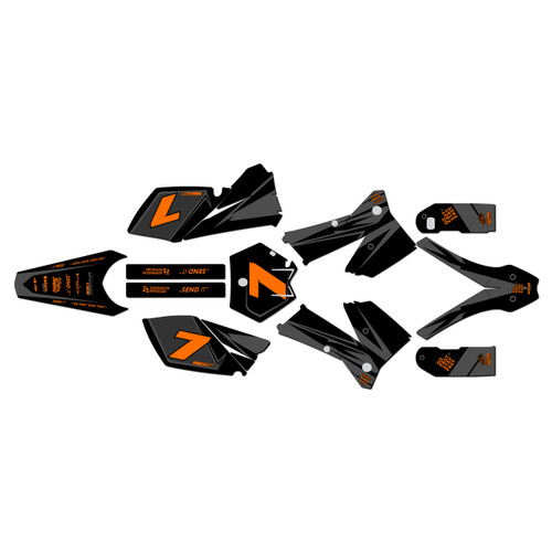 ktm 200xc graphics kit 2006-2007 bold series orange-shift