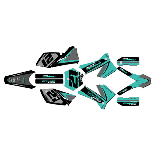 ktm 400exc graphics kit 2005-2007 crew series teal