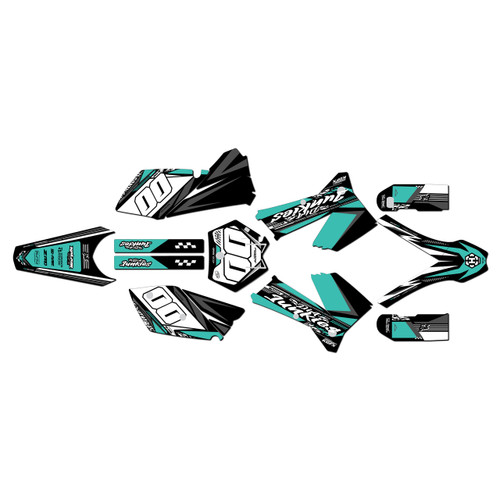 ktm 300exc graphics kit 2005-2007 rugged series teal