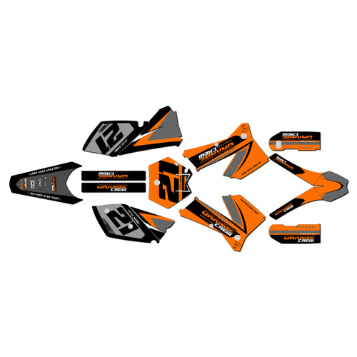 ktm 450mxc graphics kit 2005 crew series orange