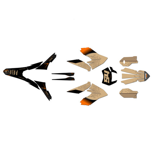 ktm freeride-exc graphics kit 2018-2026 fatality series tan