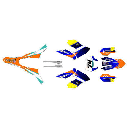 ktm freeride-sm graphics kit 2018-2023 prestige series orange