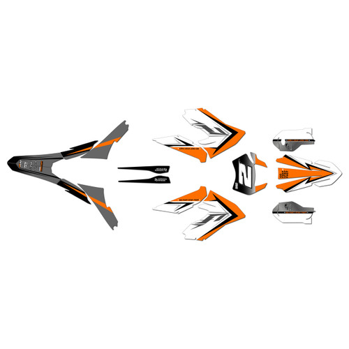 ktm freeride-sm graphics kit 2018-2023 razor series orange