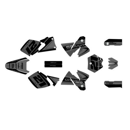 ktm 125sx graphics kit 1998-2000 orange-crew series smoke