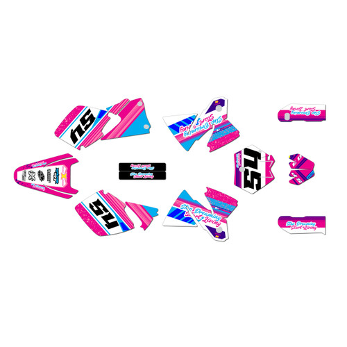KTM 125SX, 250SX & 380SX graphics kit 1998-2000 split series magenta
