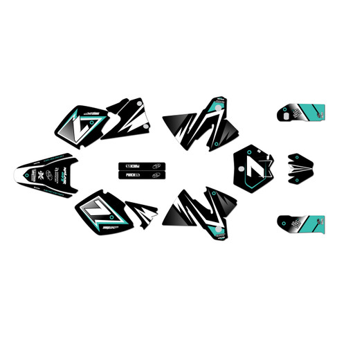 ktm 300exc graphics kit 1998-2000 bold series teal