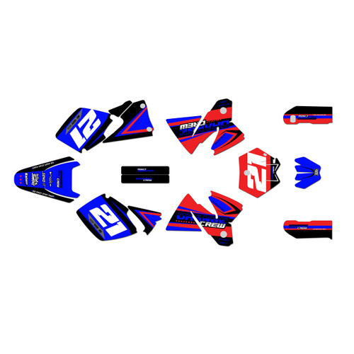 ktm 300exc graphics kit 1998-2000 orange-crew series red