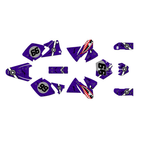 ktm 200exc graphics kit 1998-2000 predator series purple