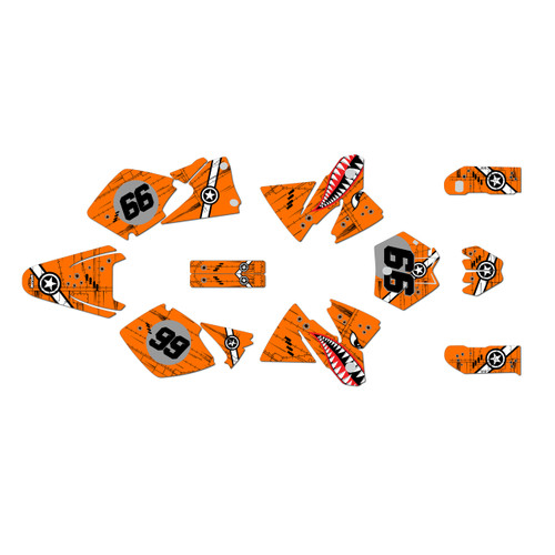 ktm 300exc graphics kit 1998-2000 predator series orange