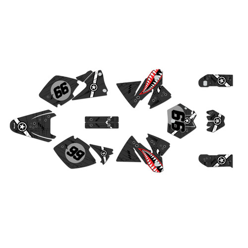 KTM 400SX graphics kit 1998-1999 predator series smoke