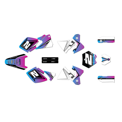 ktm 200exc graphics kit 1998-2000 razor series magenta