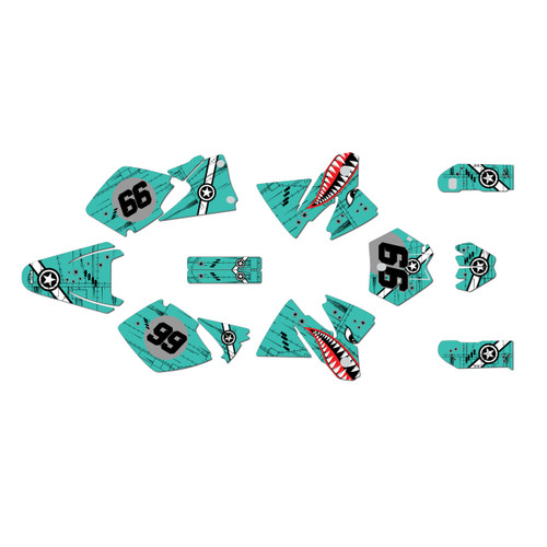 ktm 400exc graphics kit 1998-1999 predator series teal