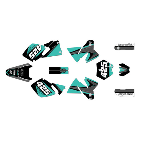 ktm 400sx graphics kit 1998-1999 screech series teal