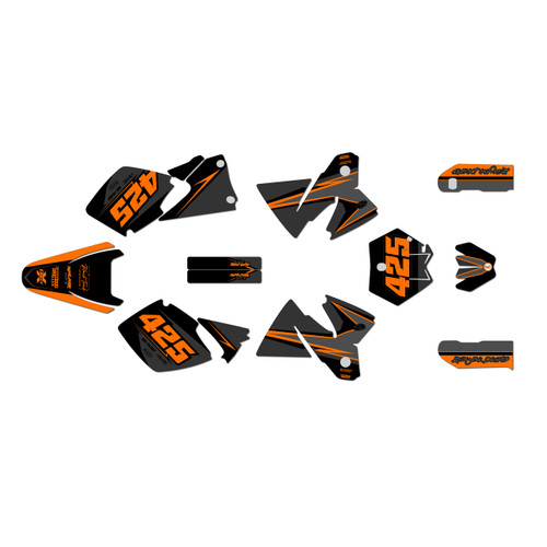 KTM 400SX graphics kit 1998-1999 screech series orange-shift
