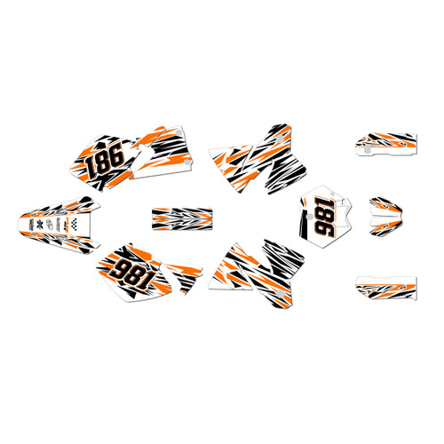 ktm 400exc graphics kit 1998-1999 twitch series orange-shift