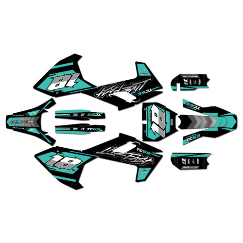 husqvarna tc65 graphics kit 2016-2023 rebel series teal