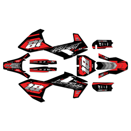 husqvarna tc65 graphics kit 2016-2023 rebel series red