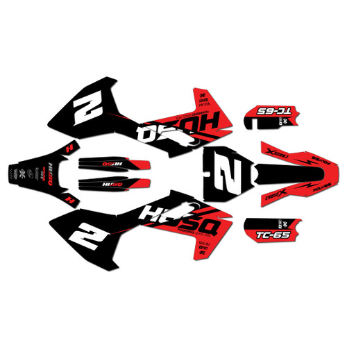 husqvarna tc65 graphics kit 2016-2023 splinter series red