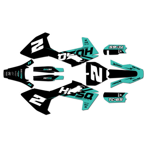 husqvarna tc65 graphics kit 2016-2023 splinter series teal