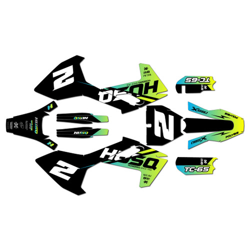 husqvarna tc65 graphics kit 2016-2023 splinter series lime