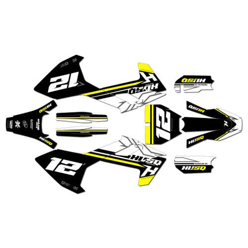 husqvarna tc65 graphics kit 2016-2023 split series yellow