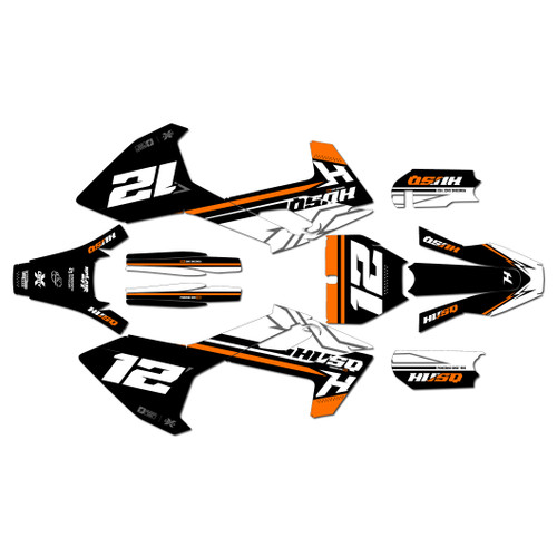 husqvarna tc65 graphics kit 2016-2023 split series orange