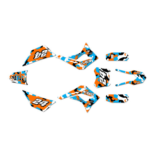 kayo td125 graphics kit 2021-2026 invasion series cyan