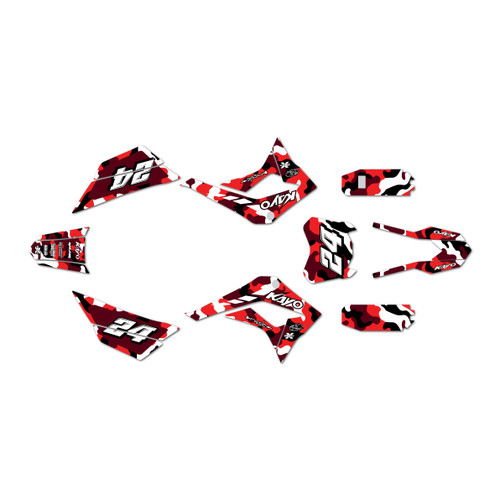 kayo td125 graphics kit 2021-2023 invasion series red