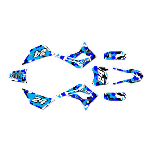 kayo td125 graphics kit 2021-2023 invasion series blue