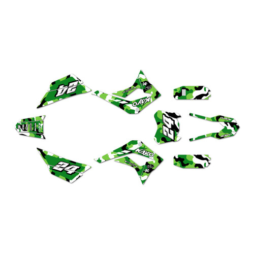 kayo td125 graphics kit 2021-2026 invasion series green