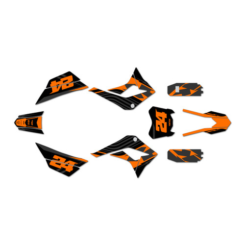 kayo td125 graphics kit 2021-2023 jawbreaker series orange-shift