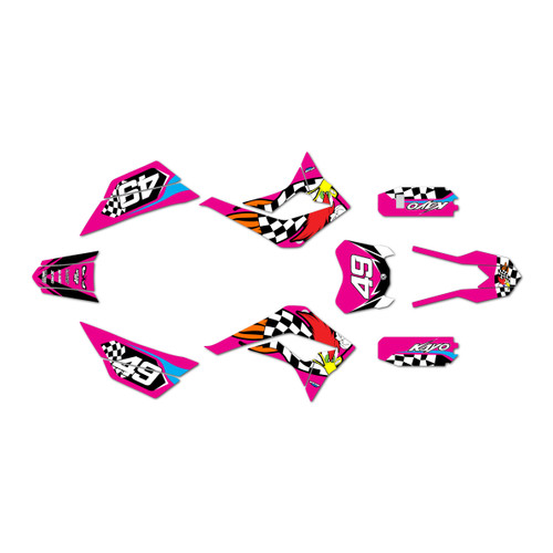kayo td125 graphics kit 2021-2026 pecker series magenta