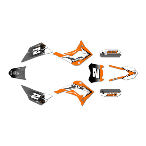 kayo td125 graphics kit 2021-2026 razor series orange