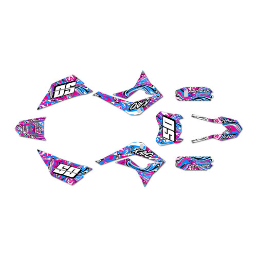 kayo td125 graphics kit 2021-2023 snagged series magenta