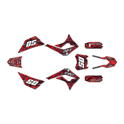 kayo td125 graphics kit 2021-2023 snagged series red