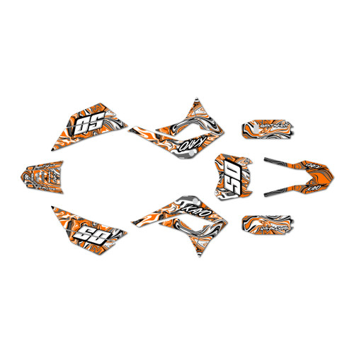 kayo td125 graphics kit 2021-2023 snagged series orange