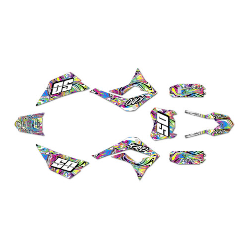 kayo td125 graphics kit 2021-2023 snagged series rainbow