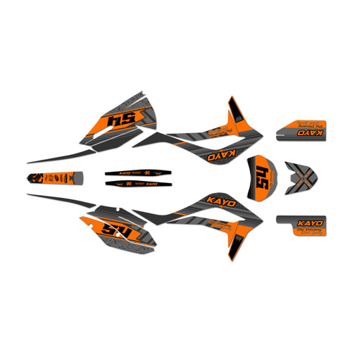 kayo k4-250 graphics kit 2021-2026 pulse series orange-shift