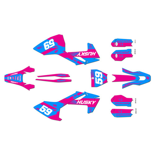 husqvarna tc85 graphics kit 2023-2024 fh series magenta