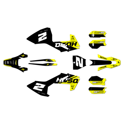 husqvarna tc85 graphics kit 2023-2024 hinge series yellow