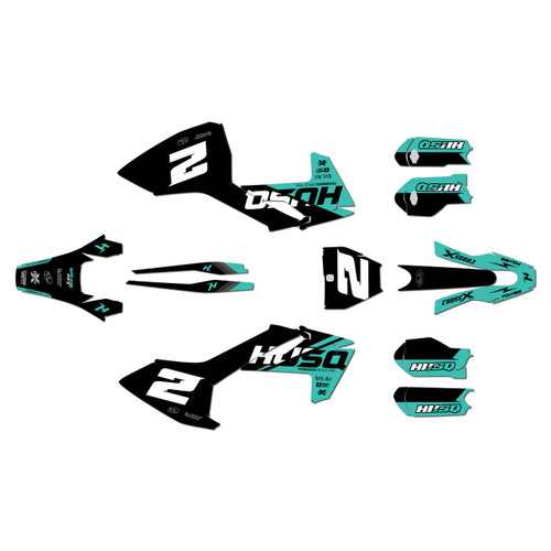 husqvarna tc85 graphics kit 2018-2022 hinge series teal