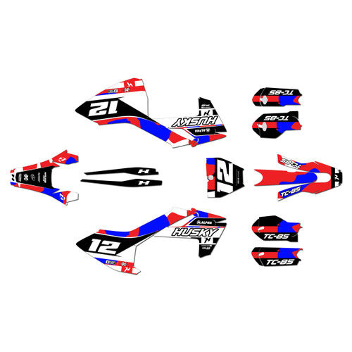 husqvarna tc85 graphics kit 2023-2024 masquerade series red