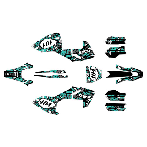 husqvarna tc85 graphics kit 2023-2024 shatter series teal