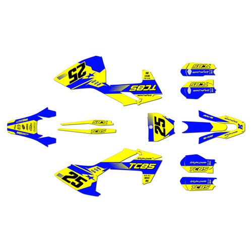 husqvarna tc85 graphics kit 2023-2024 swift series yellow