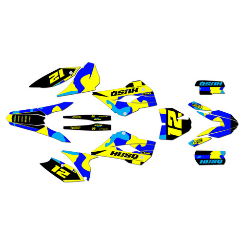 husqvarna tc85 graphics kit 2015-2017 masquerade series yellow