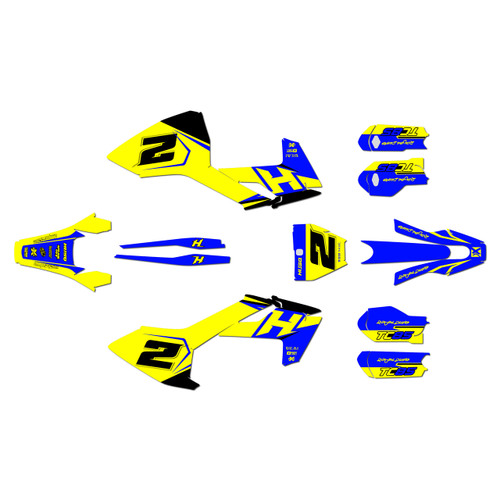 husqvarna tc85 graphics kit 2018-2022 wicked series yellow