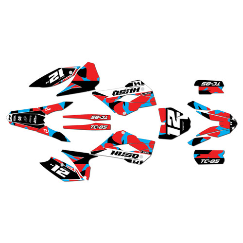 husqvarna tc85 graphics kit 2015-2017 splash series red